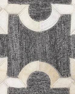 Teppich Kuhfell Grau / Beige 160 X 230 Cm Patchwork Kurzflor Yedisu