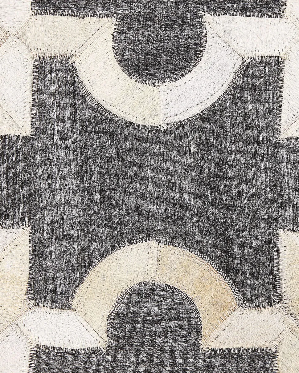 Teppich Kuhfell Grau / Beige 160 X 230 Cm Patchwork Kurzflor Yedisu