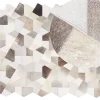 Teppich Kuhfell Grau / Beige 160 X 230 Cm Patchwork Kurzflor Varto