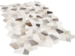 Teppich Kuhfell Grau / Beige 160 X 230 Cm Patchwork Kurzflor Varto