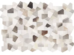 Teppich Kuhfell Grau / Beige 160 X 230 Cm Patchwork Kurzflor Varto