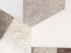 Teppich Kuhfell Grau / Beige 160 X 230 Cm Patchwork Kurzflor Varto