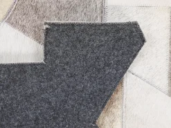 Teppich Kuhfell Grau / Beige 160 X 230 Cm Patchwork Kurzflor Varto