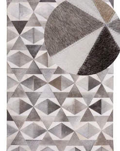 Teppich Kuhfell Grau 160 X 230 Cm Patchwork Alaka