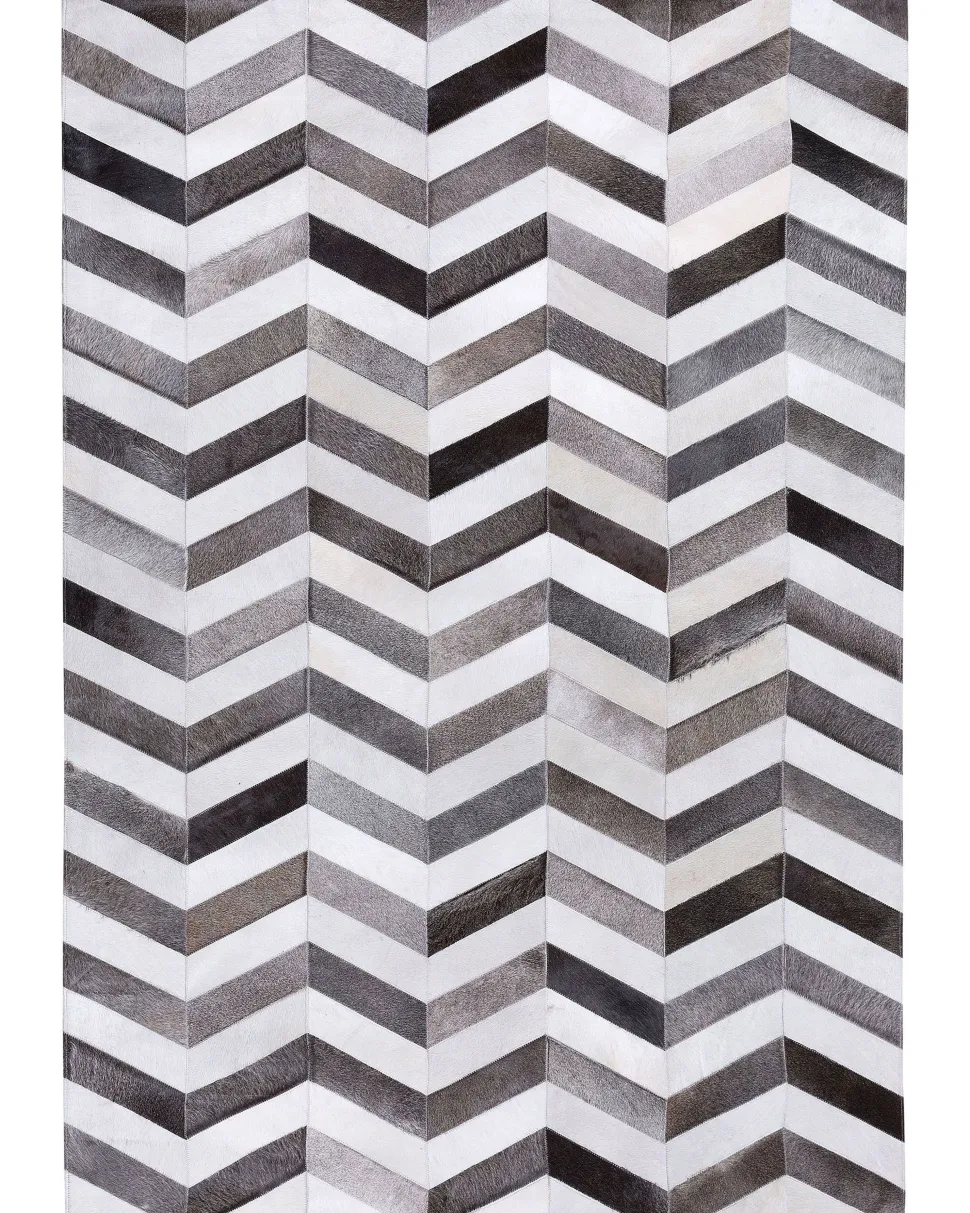 Teppich Kuhfell Grau 140 X 200 Cm Patchwork Aksaz