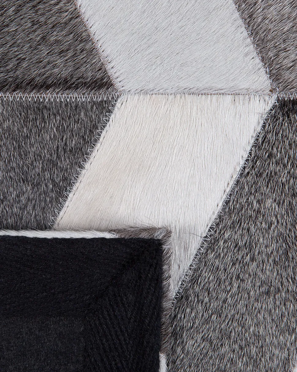 Teppich Kuhfell Grau 140 X 200 Cm Patchwork Aksaz