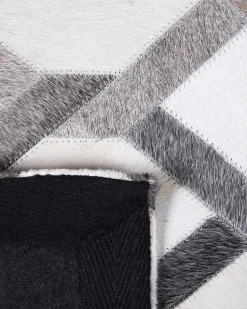 Teppich Kuhfell Grau 160 X 230 Cm Patchwork Aydin