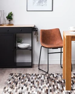 Teppich Kuhfell Grau-Braun 140 X 200 Cm Patchwork Ahilli