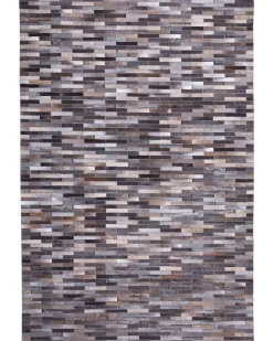 Teppich Kuhfell Grau-Braun 140 X 200 Cm Patchwork Ahilli