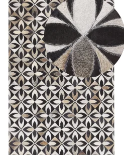Teppich Kuhfell Mehrfarbig 160 X 230 Cm Patchwork Kurzflor Ishan