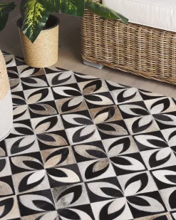 Teppich Kuhfell Mehrfarbig 160 X 230 Cm Patchwork Kurzflor Ishan