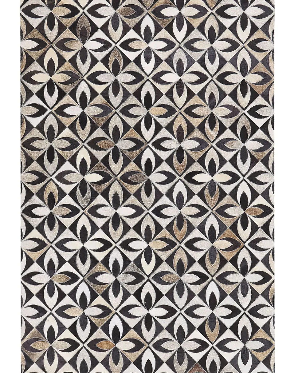 Teppich Kuhfell Mehrfarbig 160 X 230 Cm Patchwork Kurzflor Ishan