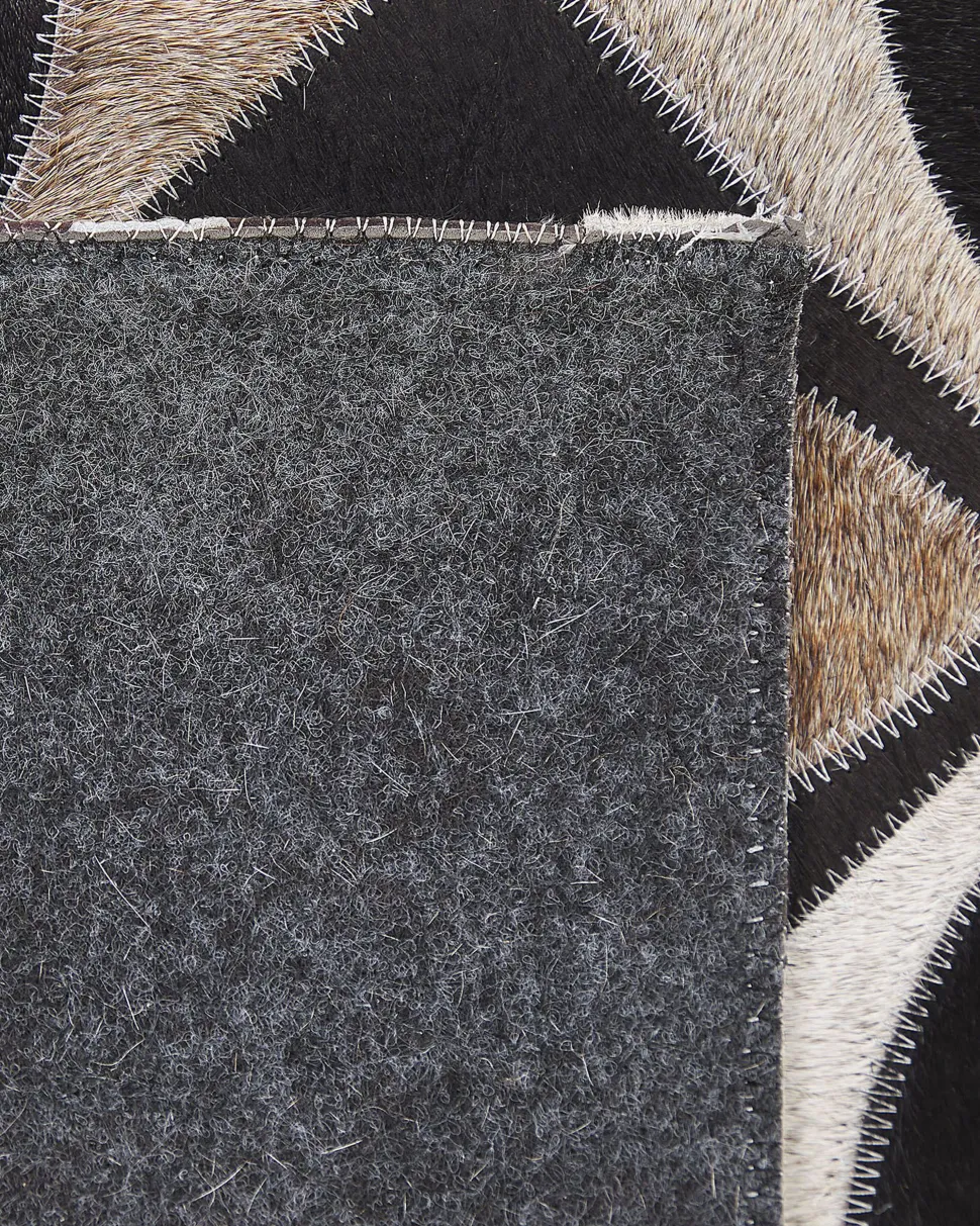 Teppich Kuhfell Mehrfarbig 160 X 230 Cm Patchwork Kurzflor Ishan