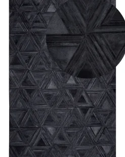 Teppich Kuhfell Schwarz 160 X 230 Cm Geometrisches Muster Kasar