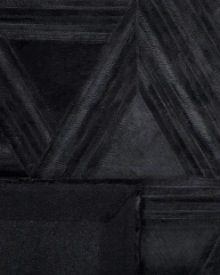 Teppich Kuhfell Schwarz 160 X 230 Cm Geometrisches Muster Kasar