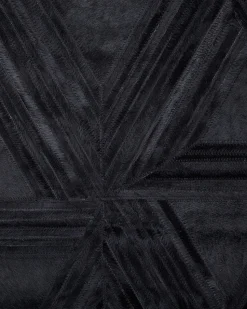 Teppich Kuhfell Schwarz 160 X 230 Cm Geometrisches Muster Kasar