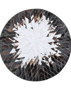 Teppich Kuhfell Schwarz / Weis 140 Cm Patchwork Kurzflor Keles
