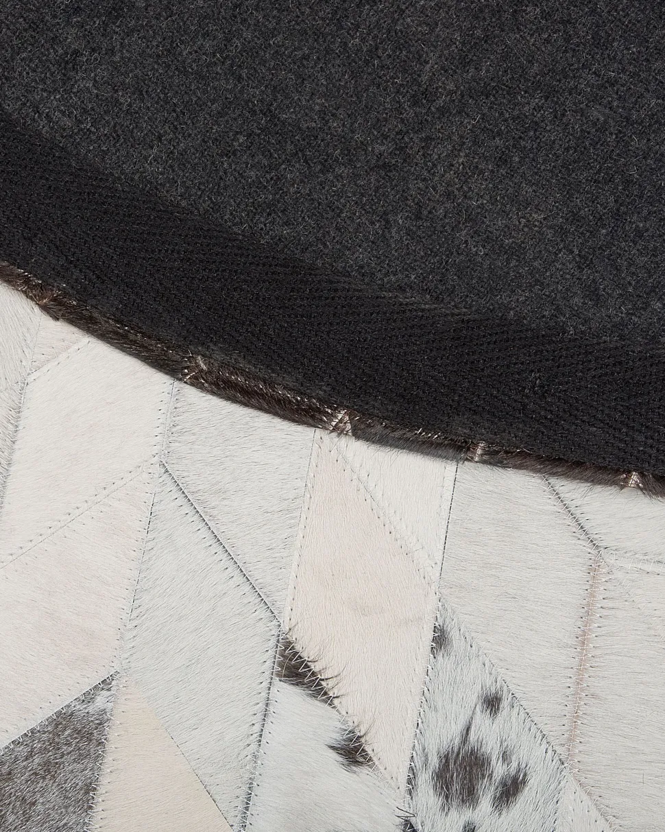 Teppich Kuhfell Schwarz / Weis 140 Cm Patchwork Kurzflor Keles
