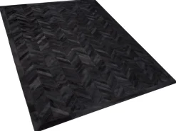 Teppich Kuhfell Schwarz 160 X 230 Cm Patchwork Kurzflor Belevi
