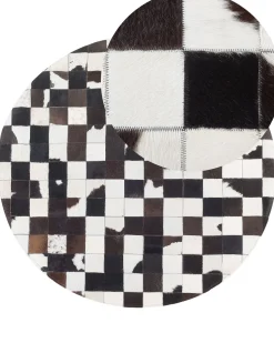Teppich Kuhfell Schwarz-Weis 140 Cm Patchwork Bergama