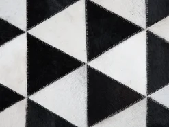 Teppich Kuhfell Schwarz-Weis 160 X 230 Cm Geometrisches Muster Odemis