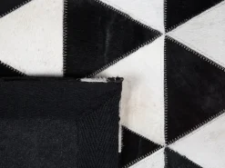 Teppich Kuhfell Schwarz-Weis 160 X 230 Cm Geometrisches Muster Odemis