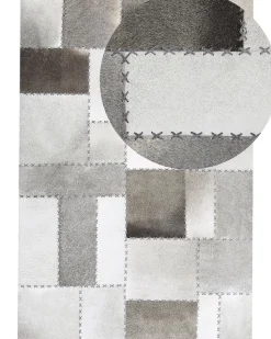 Teppich Kuhfell Taupe 160 X 230 Cm Patchwork Kurzflor Pervari