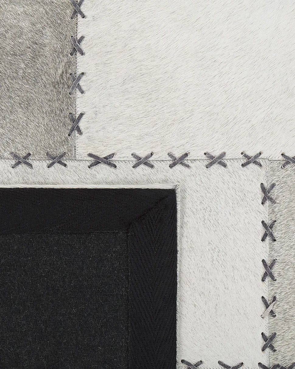 Teppich Kuhfell Taupe 160 X 230 Cm Patchwork Kurzflor Pervari