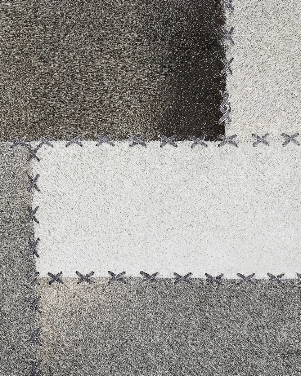 Teppich Kuhfell Taupe 160 X 230 Cm Patchwork Kurzflor Pervari