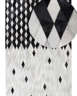 Teppich Kuhfell Weis / Schwarz 160 X 230 Cm Patchwork Kurzflor Maldan