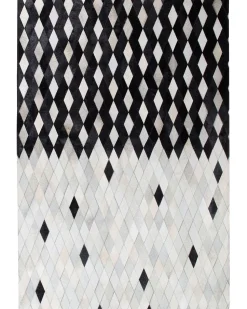 Teppich Kuhfell Weis / Schwarz 160 X 230 Cm Patchwork Kurzflor Maldan