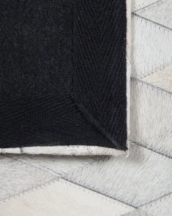 Teppich Kuhfell Weis / Schwarz 160 X 230 Cm Patchwork Kurzflor Maldan