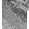 Teppich Leder Grau 140 X 200 Cm Kurzflor Dara