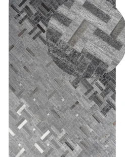 Teppich Leder Grau 140 X 200 Cm Kurzflor Dara