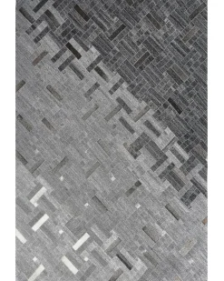 Teppich Leder Grau 140 X 200 Cm Kurzflor Dara