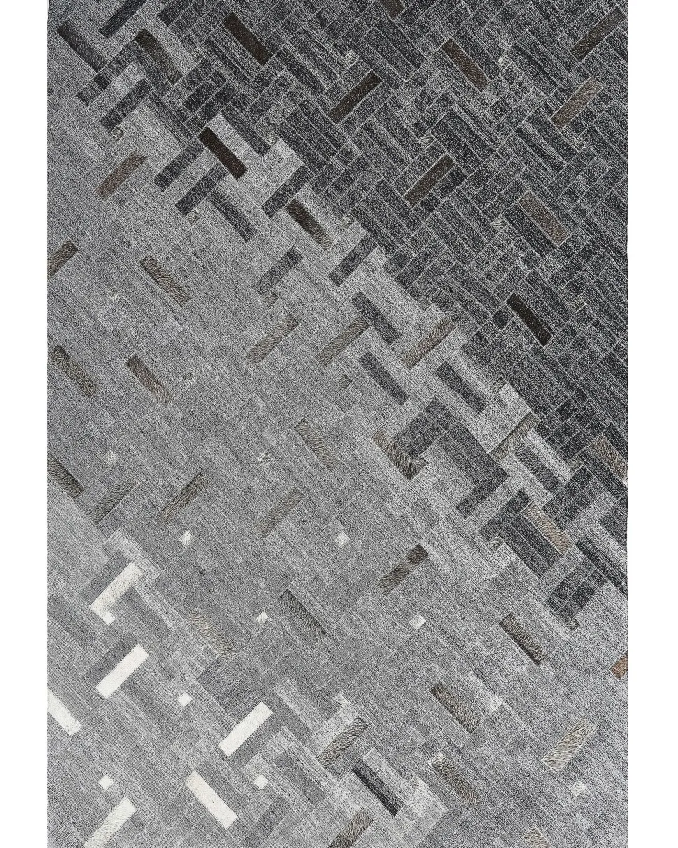 Teppich Leder Grau 140 X 200 Cm Kurzflor Dara