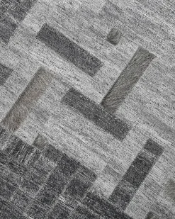 Teppich Leder Grau 140 X 200 Cm Kurzflor Dara