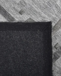 Teppich Leder Grau 140 X 200 Cm Kurzflor Dara