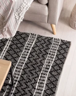 Teppich Leder Schwarz/Beige 140 X 200 Cm Fehimli