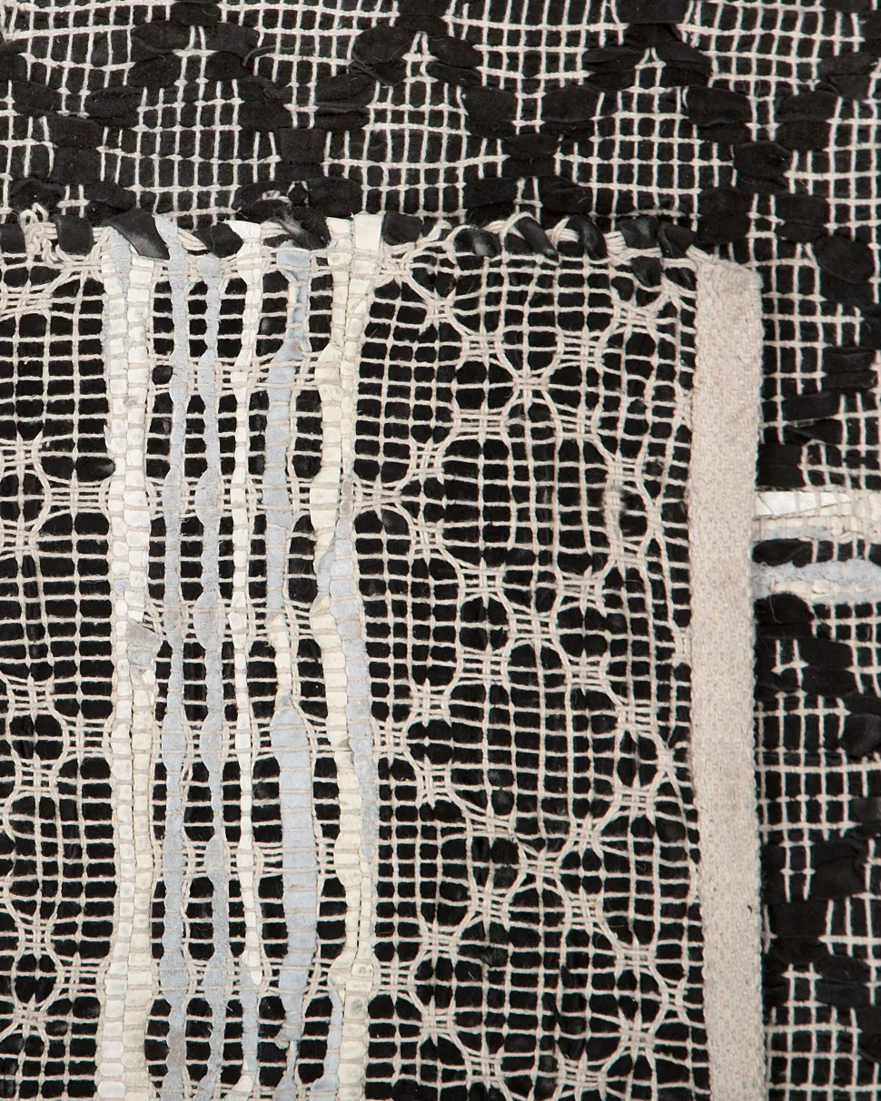 Teppich Leder Schwarz/Beige 140 X 200 Cm Fehimli