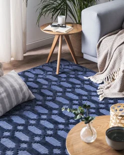 Teppich Marineblau 160 X 230 Cm Kurzflor Cizre