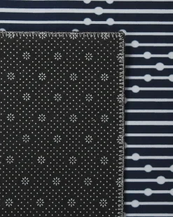 Teppich Marineblau 80 X 300 Cm Geometrisches Muster Kurzflor Charvad
