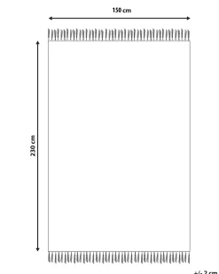 Teppich Mehrfarbig 150 X 230 Cm Abstraktes Muster Fransen Kurzflor Konakli