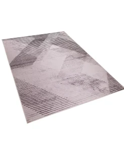 Teppich Rosa 160 X 230 Cm Geometrisches Muster Kurzflor Kale