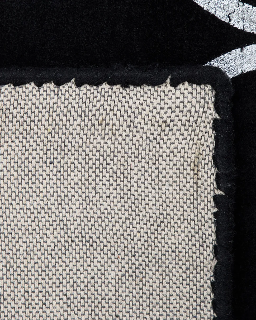 Teppich Schwarz / Silber Marokkanisches Muster 160 X 230 Cm Kurzflor Yelki