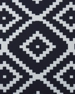 Teppich Schwarz / Weis 80 X 300 Cm Geometrisches Muster Kurzflor Karungal
