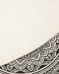 Teppich Schwarz/Creme Baumwolle O 120 Cm Mandala-Muster Hizan