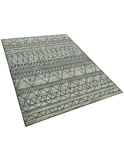 Teppich Schwarz-Grau 160 X 230 Cm Zickzackmuster Kurzflor Keban