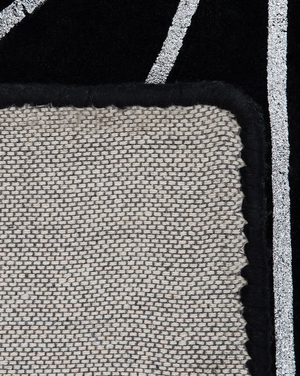 Teppich Schwarz/Silber 160 X 230 Cm Geometrisches Muster Sibel