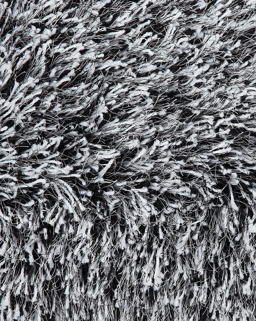 Teppich Schwarz-Weis 160 X 230 Cm Shaggy Cide